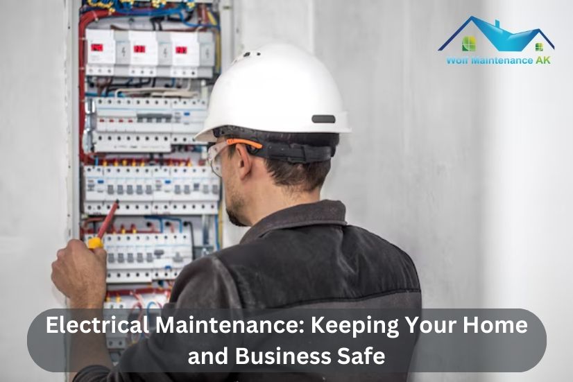 Electrical Maintenance- An electrician working on an electrical board